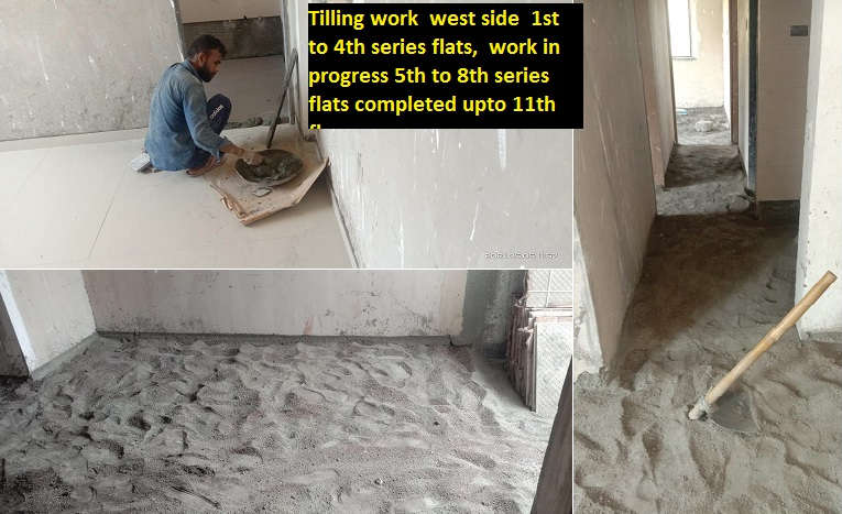 Prestige Avenue- Tilling work west side 1st to 4th series flats, work in progress 5th to 8th series flats completed upto 11th floor