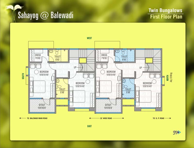 Sahayog- First Floor Plan, Twin bungalow